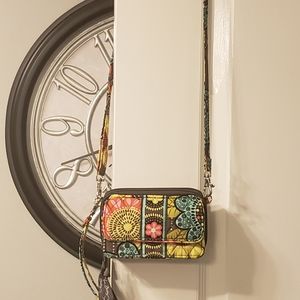 Vera Bradley wristlet with crossbody strap